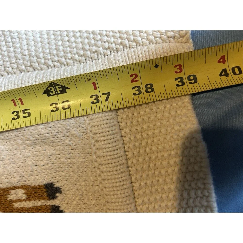 New MADE IN INDIA Cotton Knit Beige Giraffe Baby Blanket 33x38 Approximately B3 - Picture 3 of 8